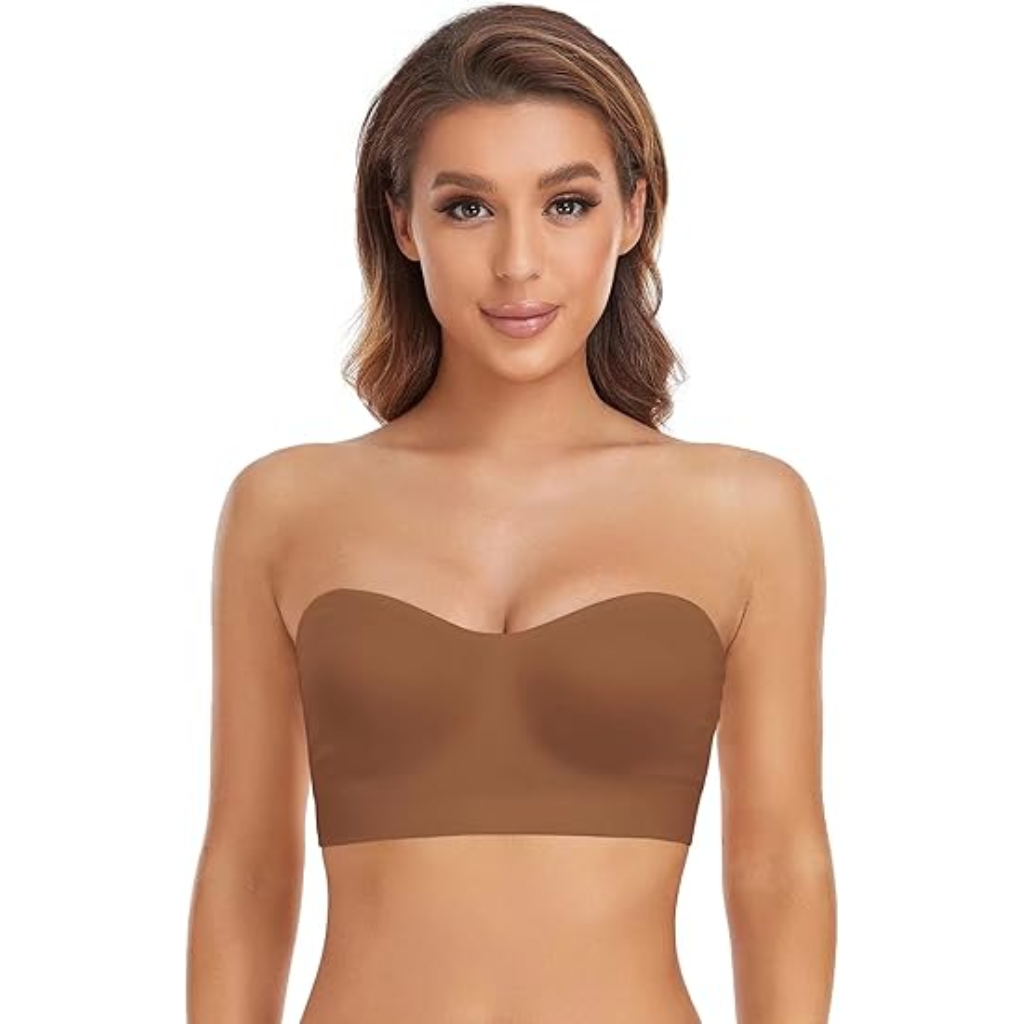 Non-Slip Silicone Padded Bandeau Wireless Bra