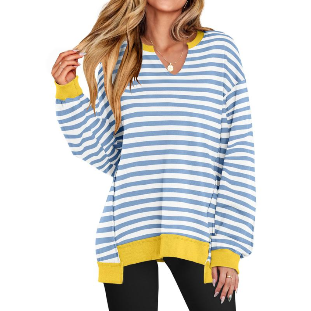 Oversized V-Neck Tunic Sweatshirt