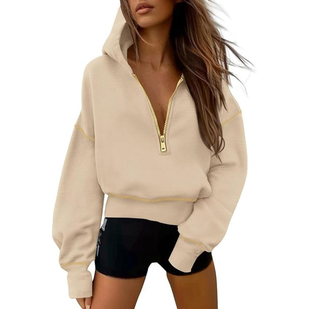 Half-Zip Cropped Pullover