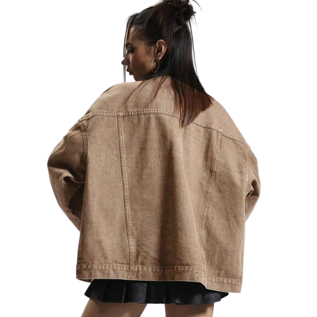 Oversized Button-Up Denim Jacket