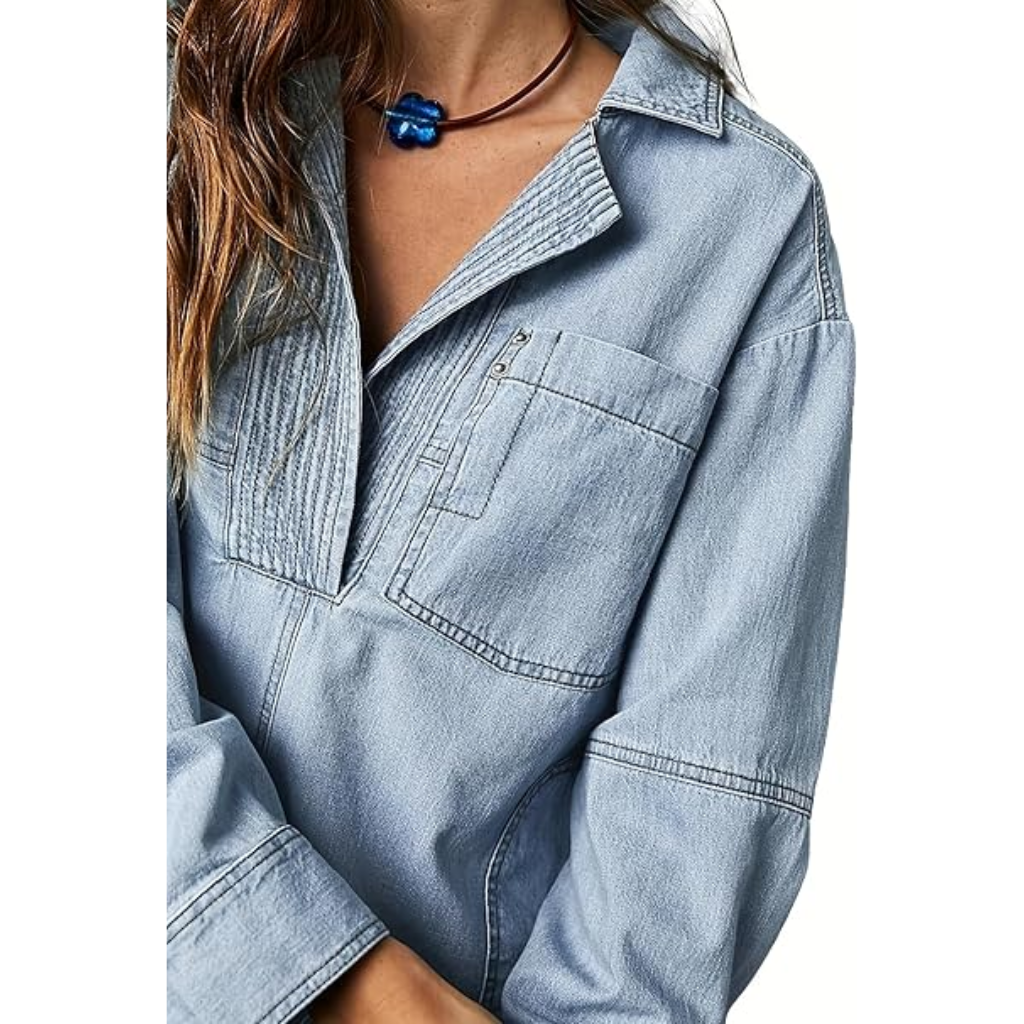 Denim Pullover Jacket