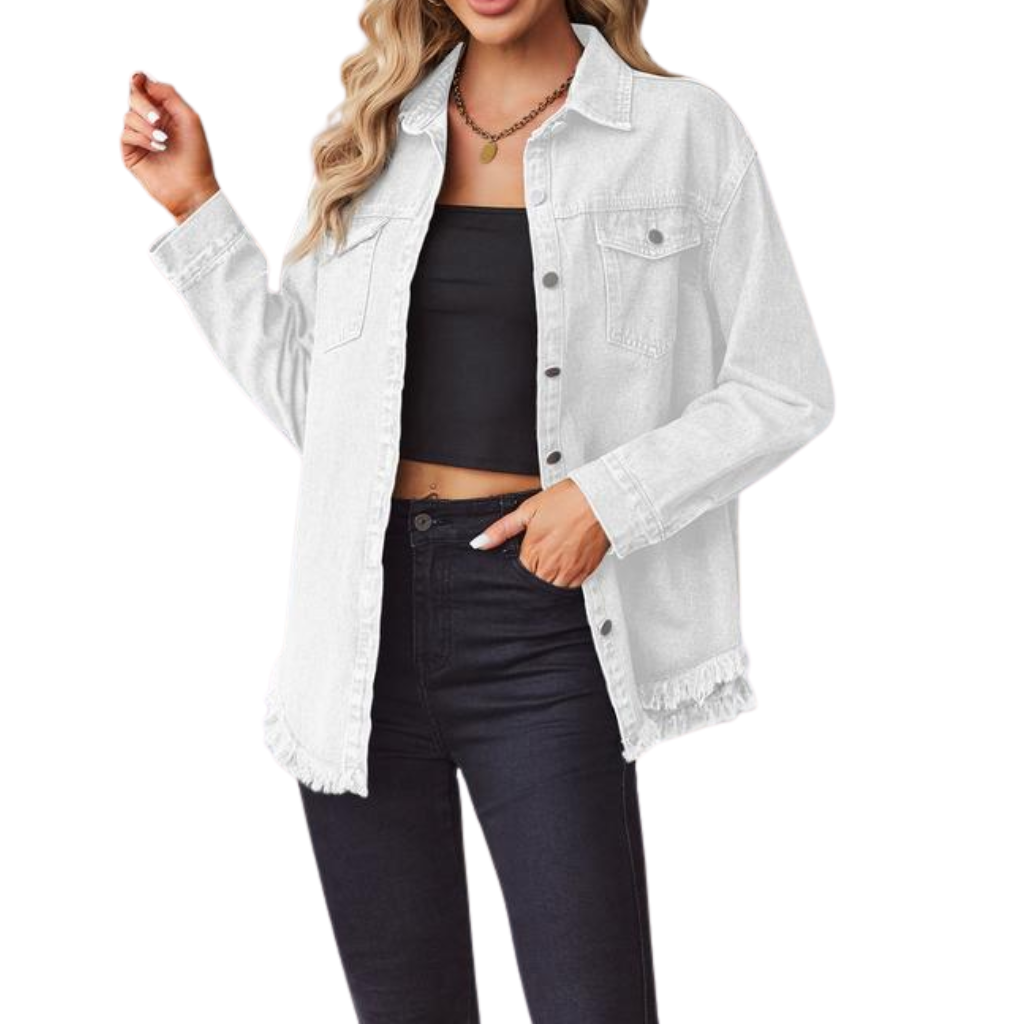 Frayed Hem Denim Jacket