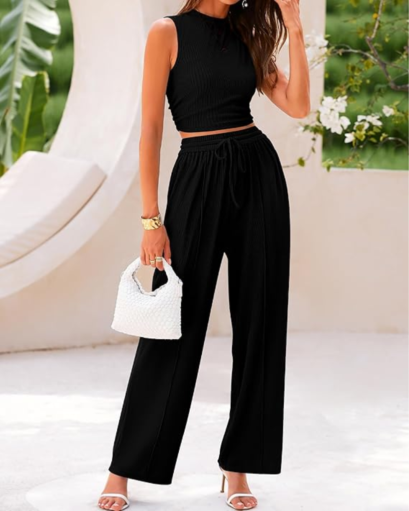 Ribbed Knit 2-Piece Lounge Set