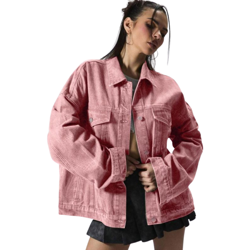 Oversized Button-Up Denim Jacket