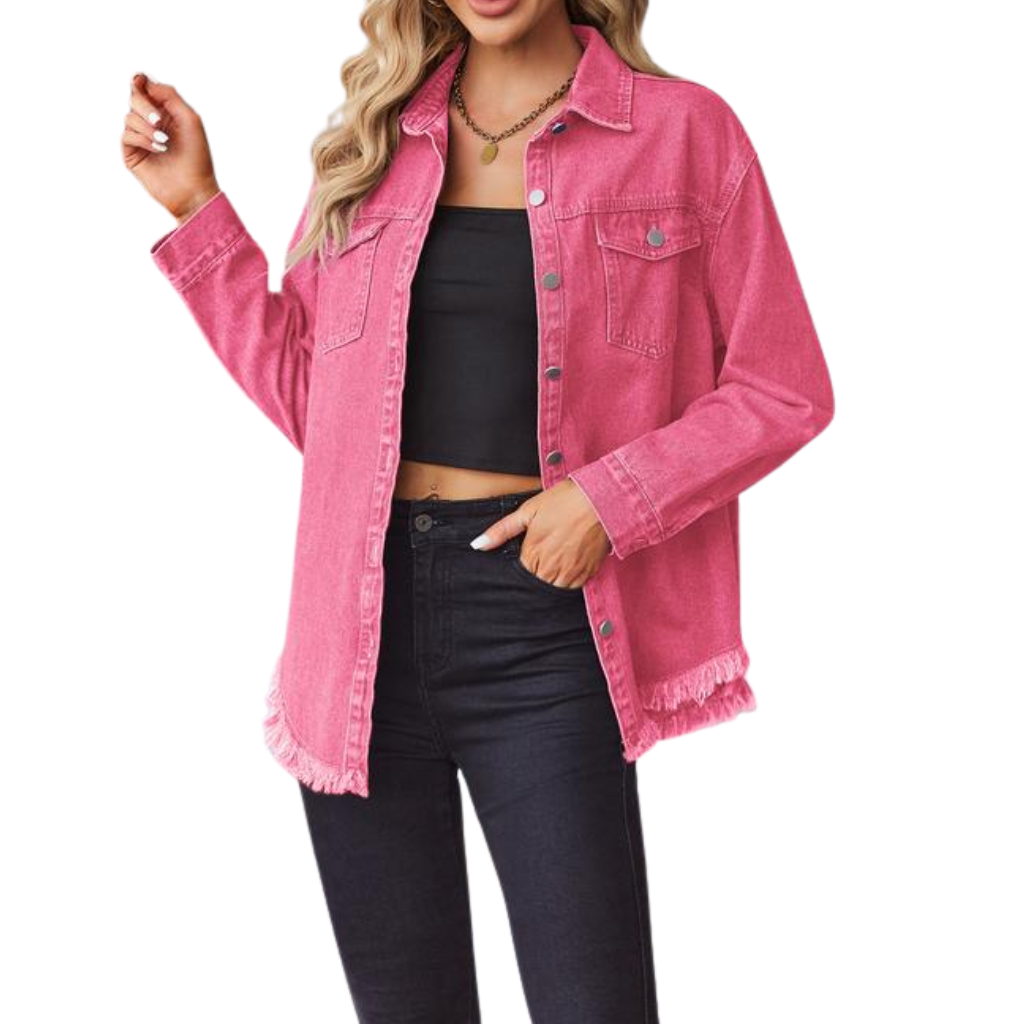 Frayed Hem Denim Jacket