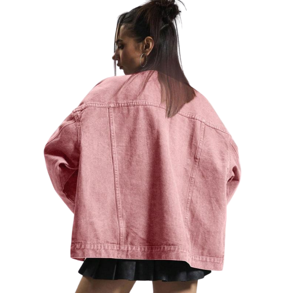 Oversized Button-Up Denim Jacket