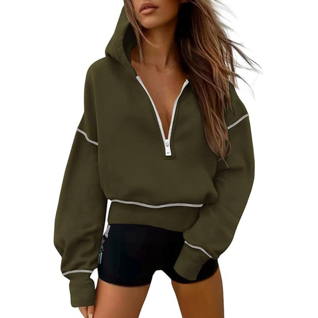 Half-Zip Cropped Pullover