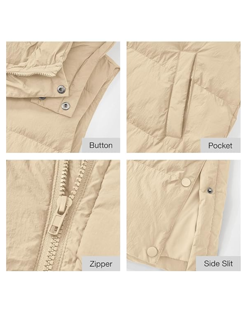 Long Puffer Vest with Hood