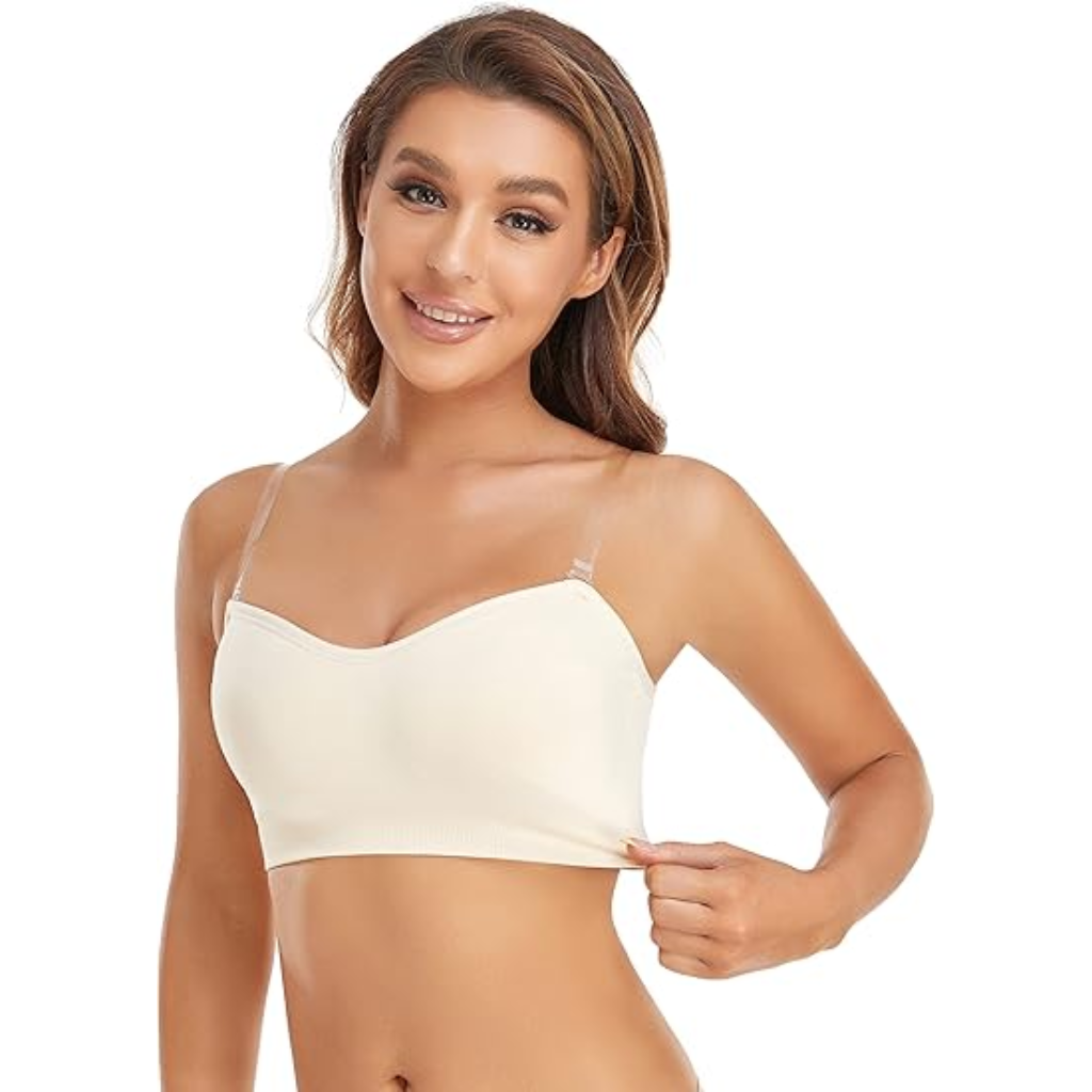 Non-Slip Silicone Padded Bandeau Wireless Bra