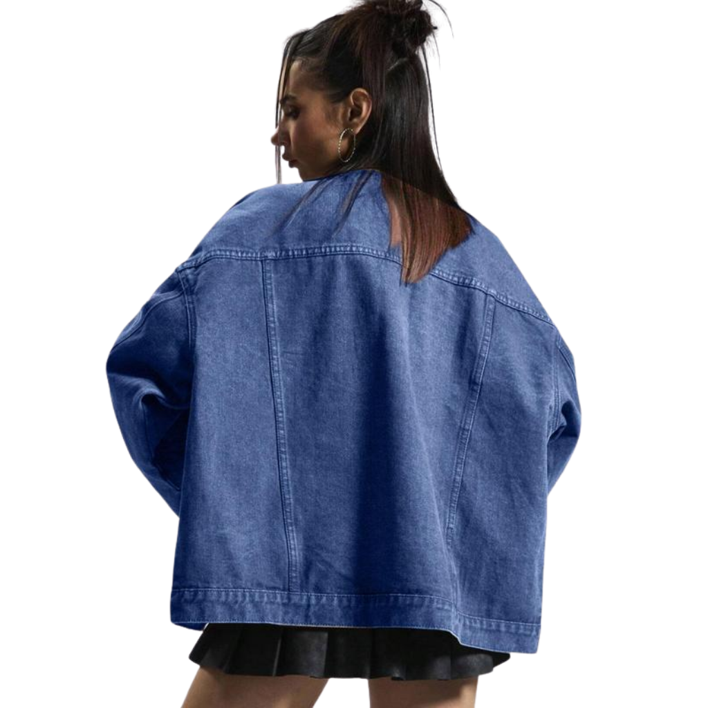 Oversized Button-Up Denim Jacket