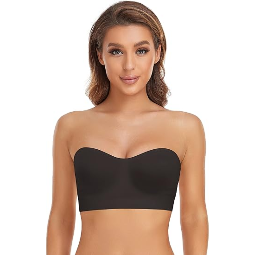Non-Slip Silicone Padded Bandeau Wireless Bra