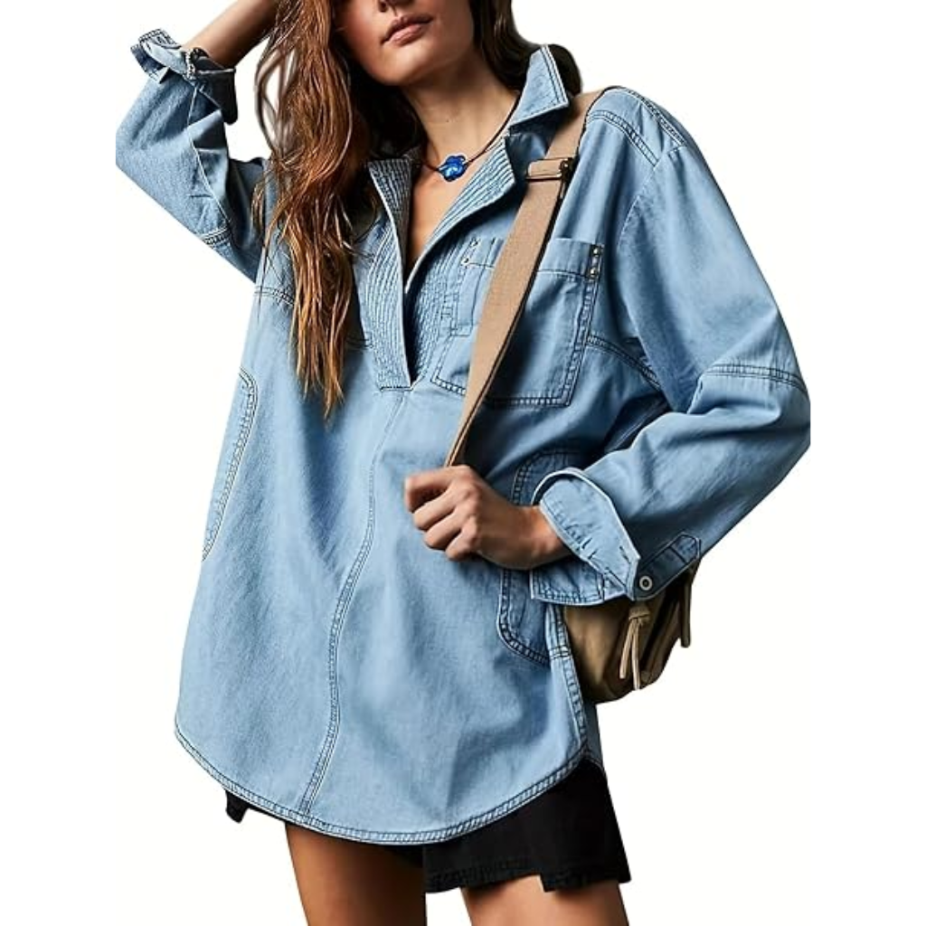 Denim Pullover Jacket