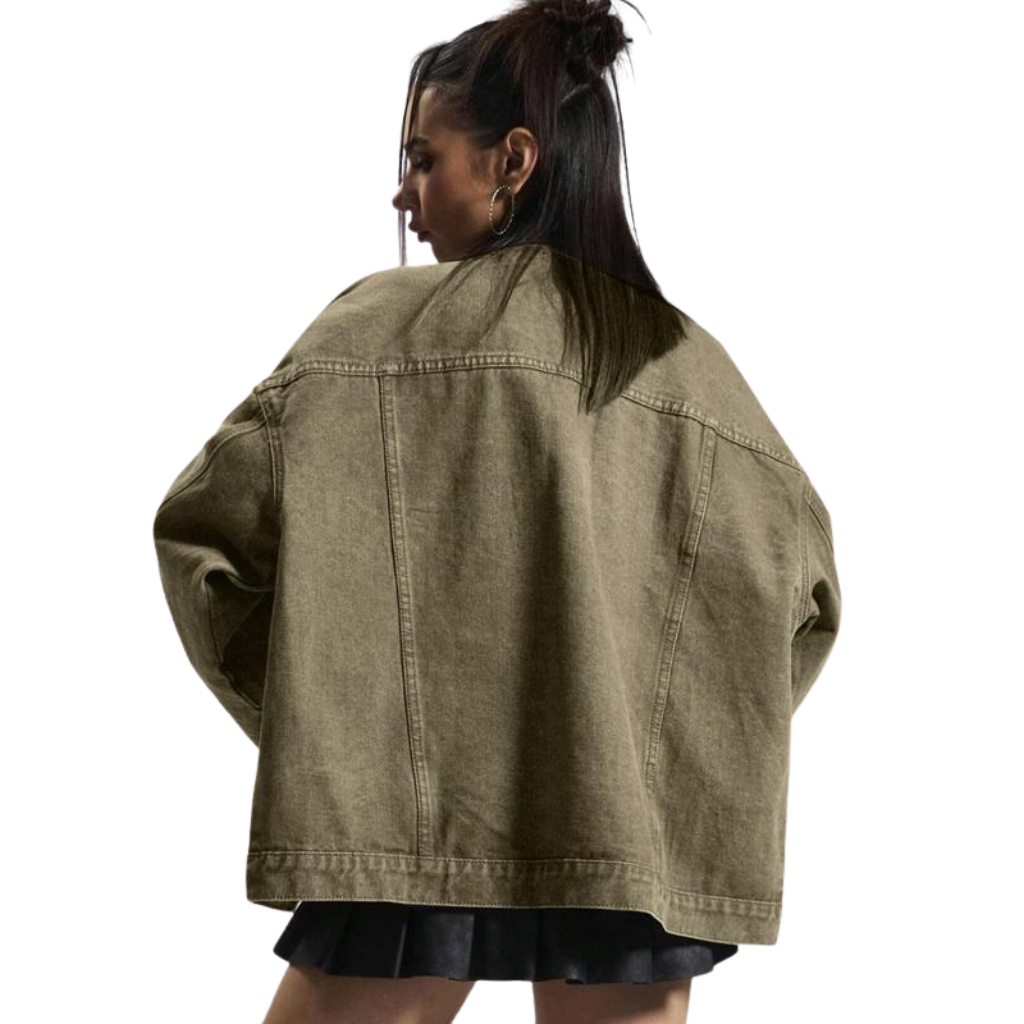 Oversized Button-Up Denim Jacket