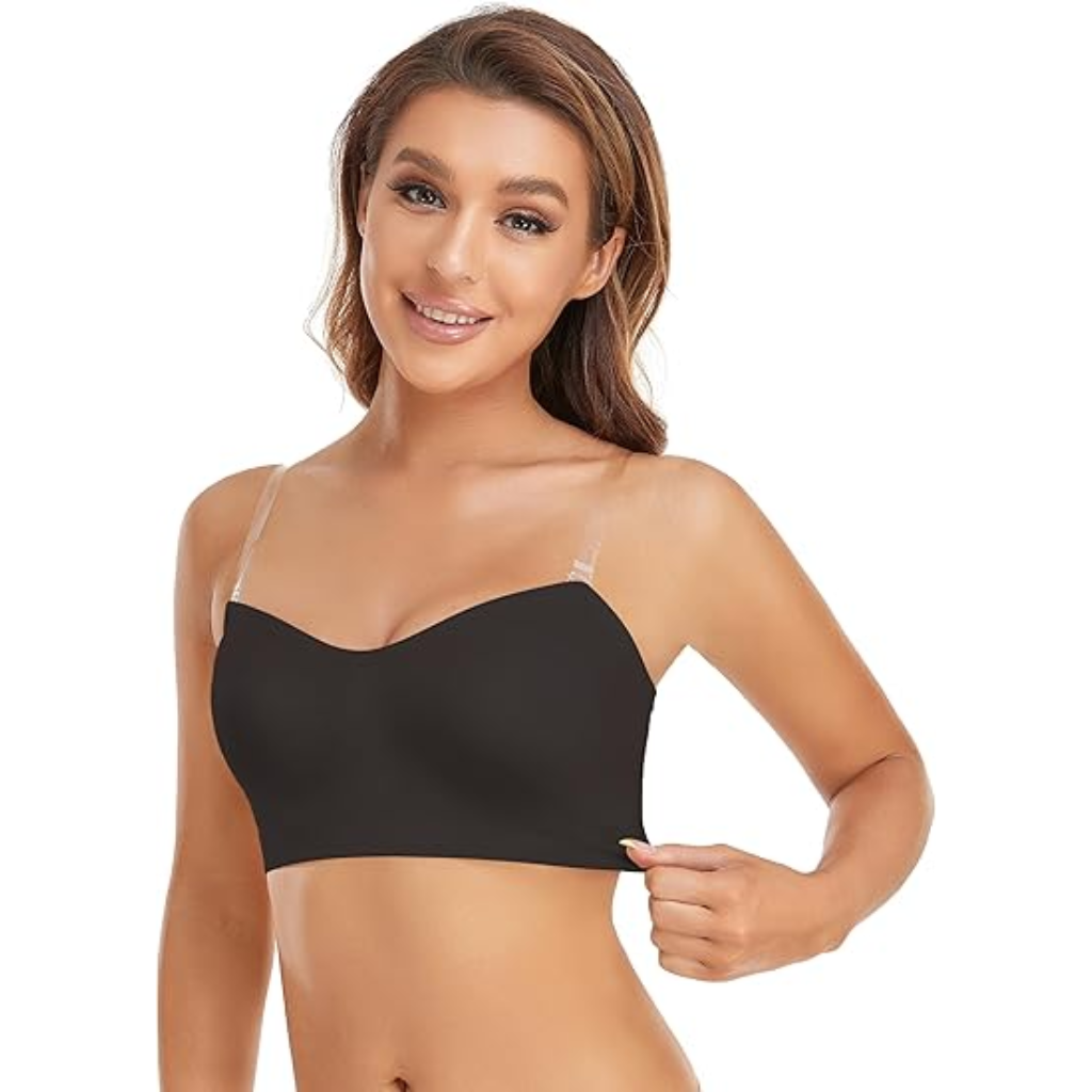 Non-Slip Silicone Padded Bandeau Wireless Bra