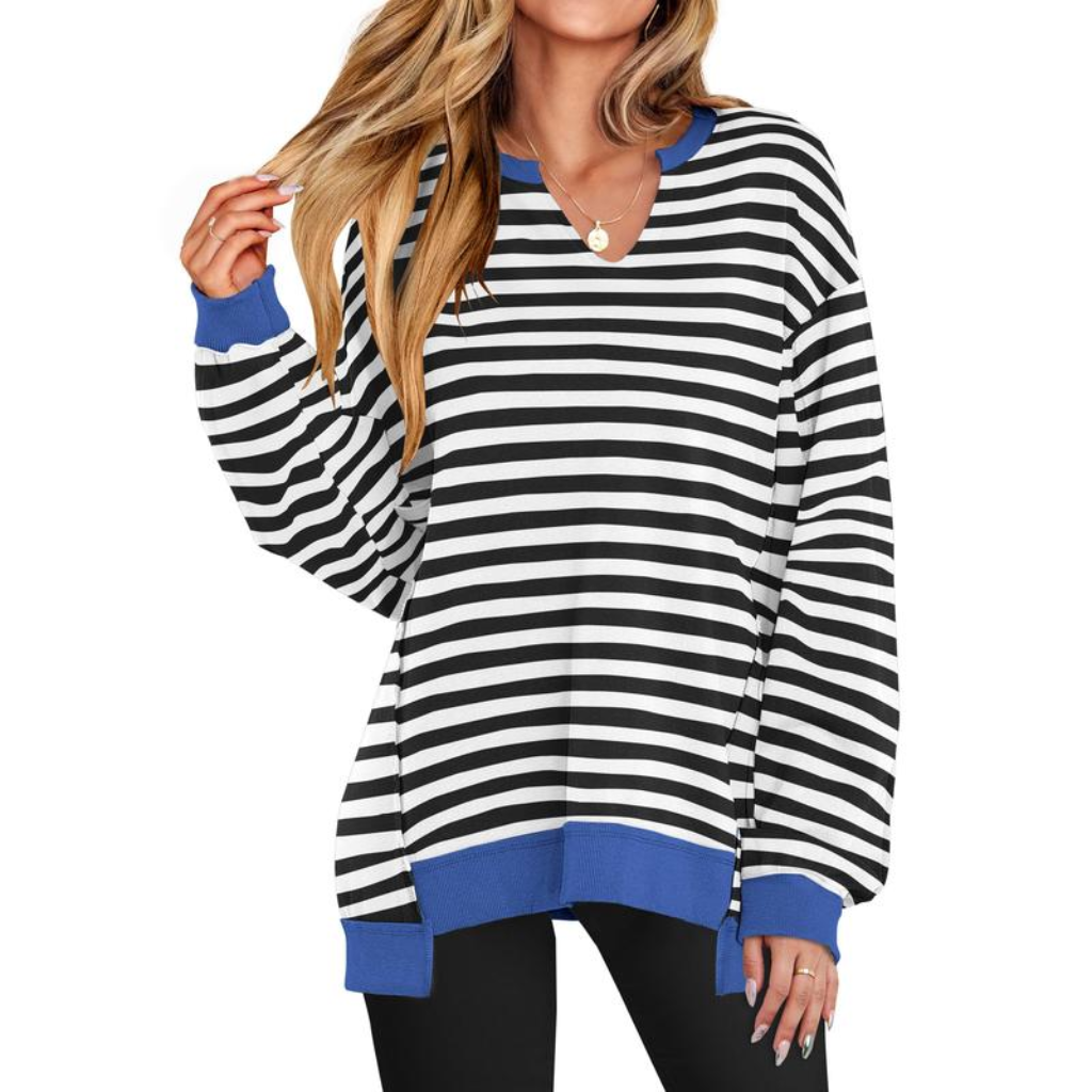 Oversized V-Neck Tunic Sweatshirt