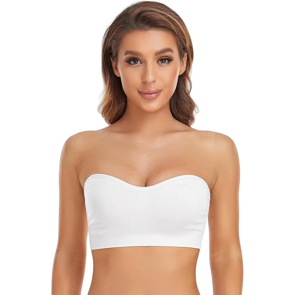 Non-Slip Silicone Padded Bandeau Wireless Bra