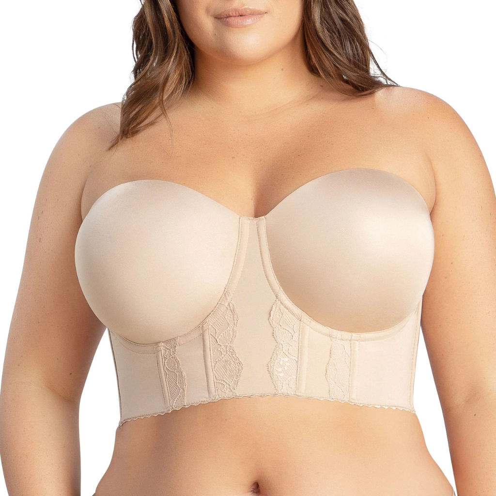 Full Bust and Full Figure Strapless Longline Bra