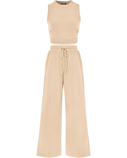 Ribbed Knit 2-Piece Lounge Set