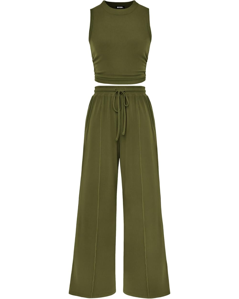 Ribbed Knit 2-Piece Lounge Set