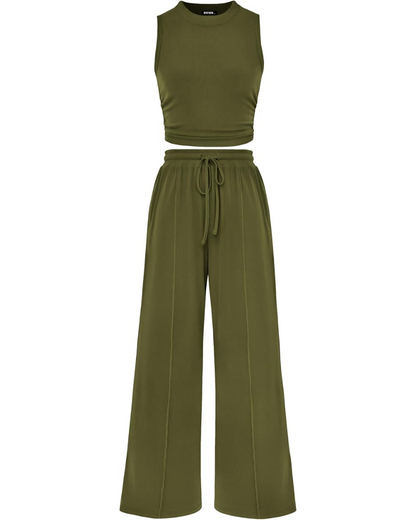 Ribbed Knit 2-Piece Lounge Set