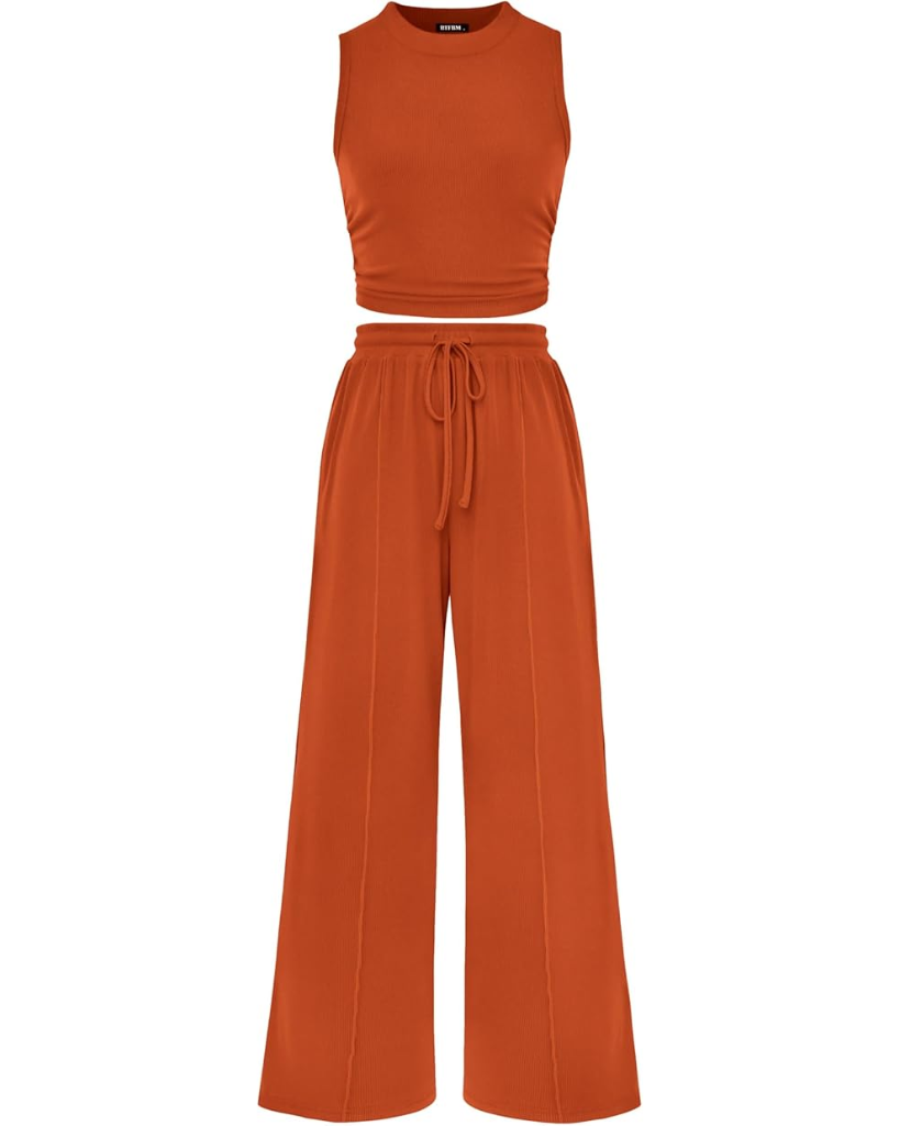 Ribbed Knit 2-Piece Lounge Set
