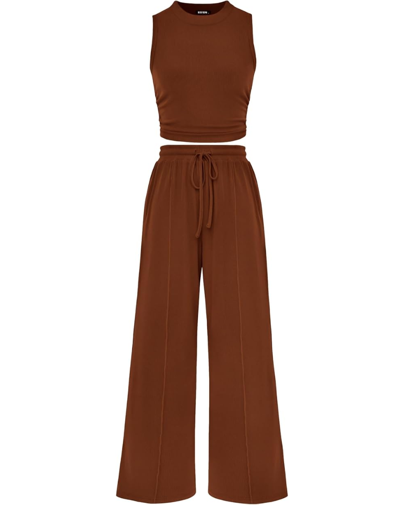Ribbed Knit 2-Piece Lounge Set