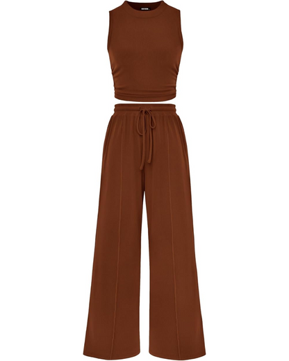 Ribbed Knit 2-Piece Lounge Set