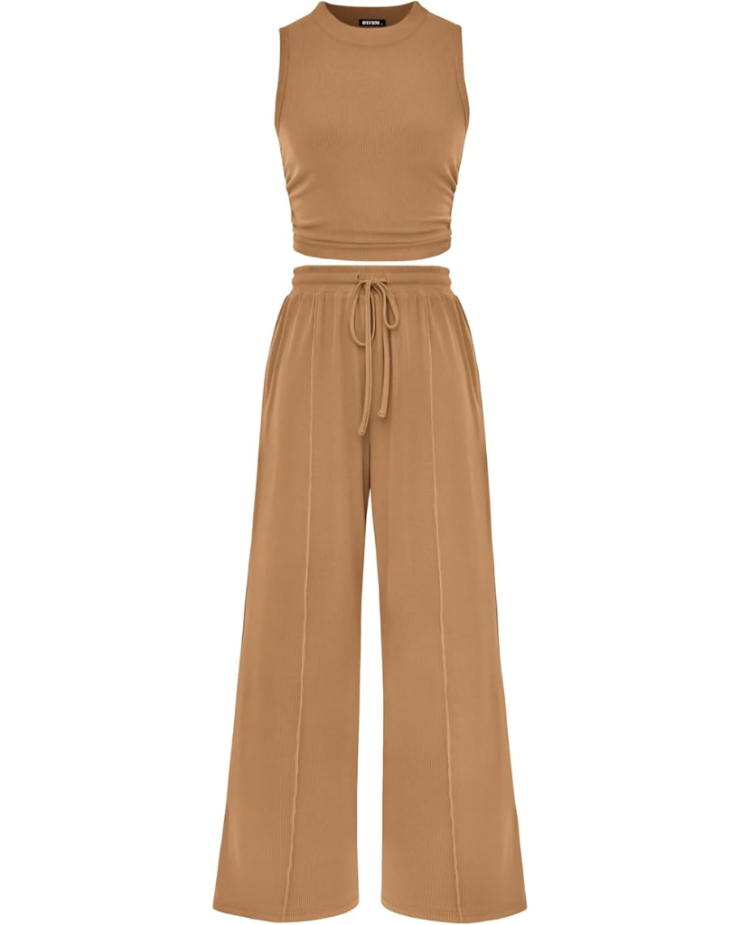 Ribbed Knit 2-Piece Lounge Set