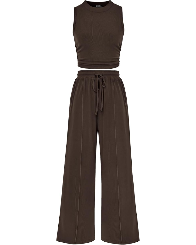 Ribbed Knit 2-Piece Lounge Set