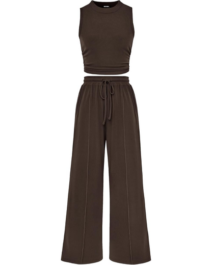 Ribbed Knit 2-Piece Lounge Set