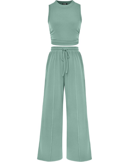 Ribbed Knit 2-Piece Lounge Set