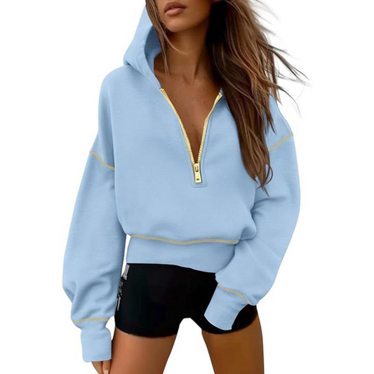 Half-Zip Cropped Pullover