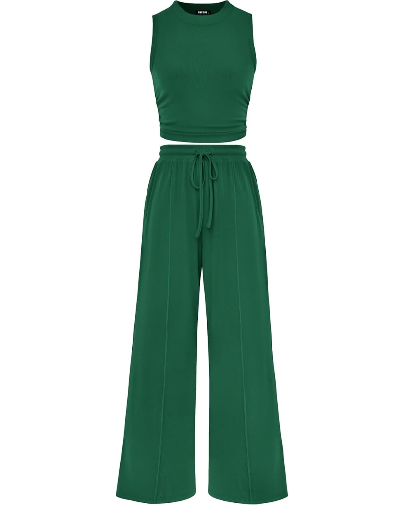 Ribbed Knit 2-Piece Lounge Set