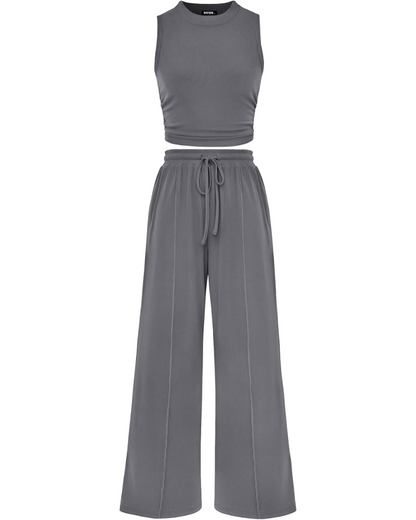 Ribbed Knit 2-Piece Lounge Set
