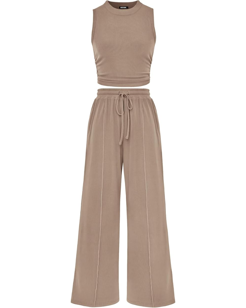 Ribbed Knit 2-Piece Lounge Set