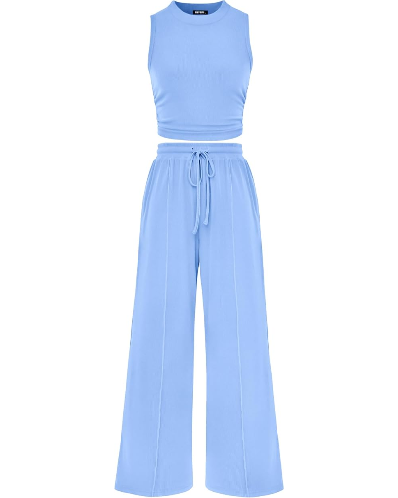 Ribbed Knit 2-Piece Lounge Set