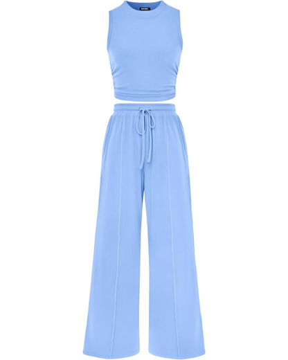 Ribbed Knit 2-Piece Lounge Set