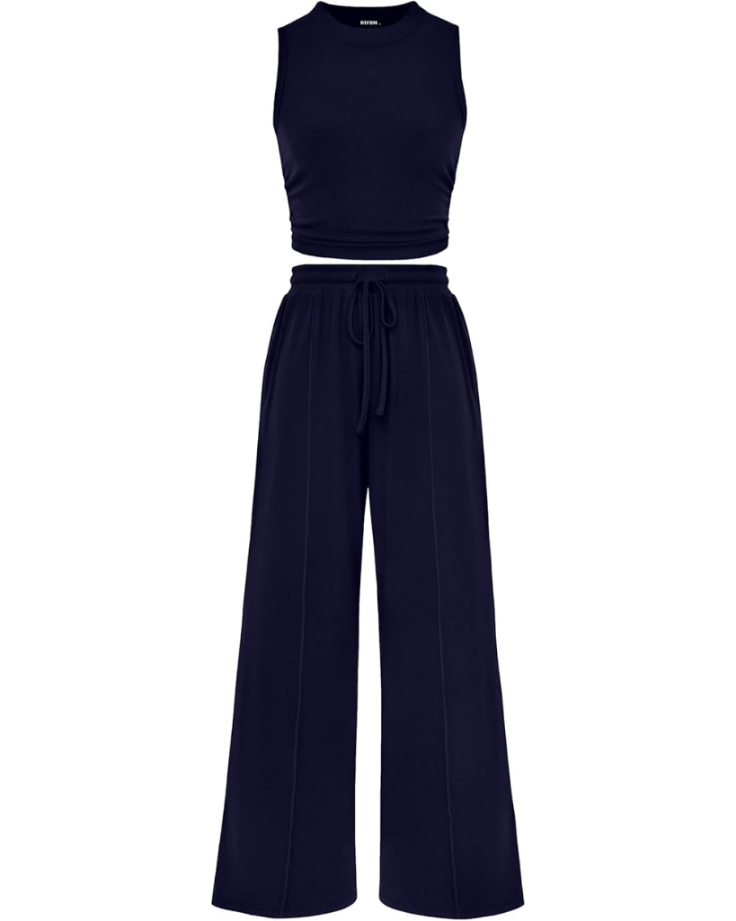 Ribbed Knit 2-Piece Lounge Set