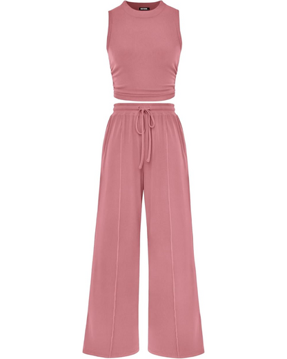 Ribbed Knit 2-Piece Lounge Set