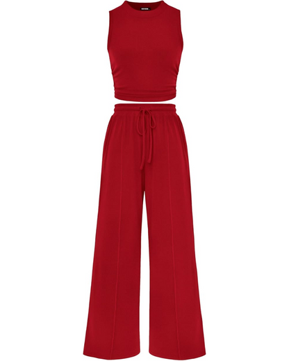 Ribbed Knit 2-Piece Lounge Set
