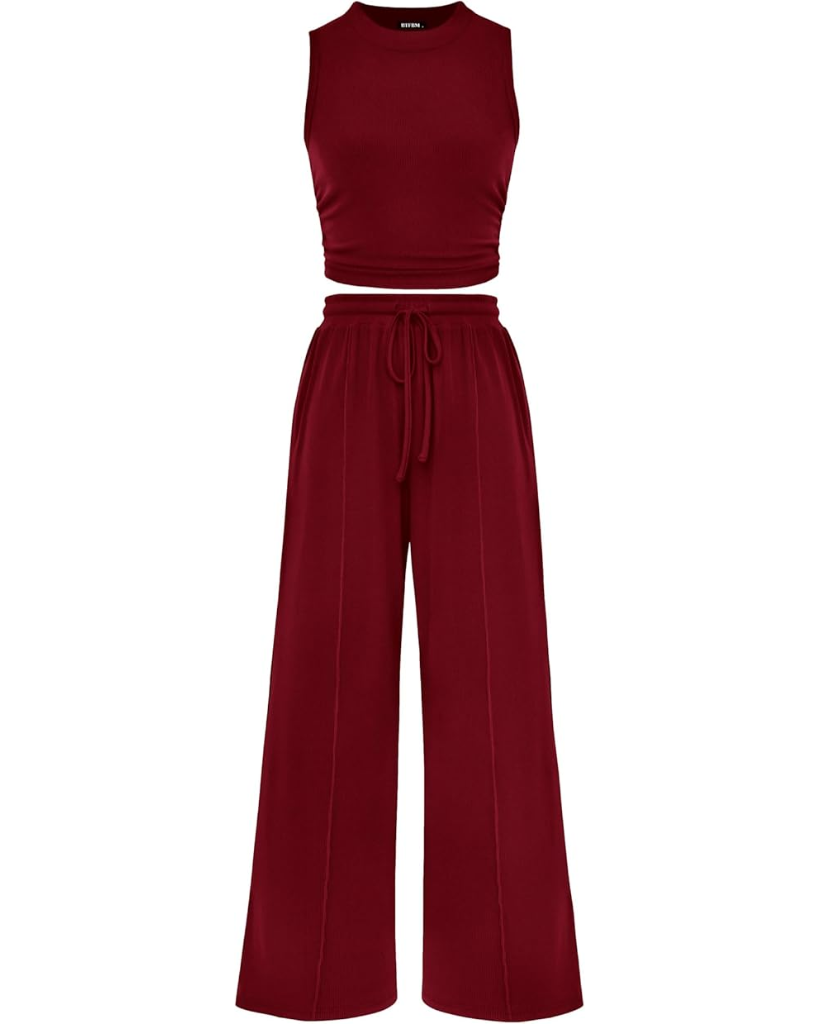 Ribbed Knit 2-Piece Lounge Set
