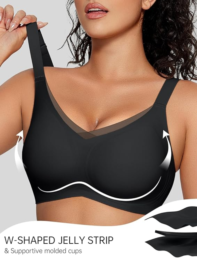 Wireless V Neck Crossover Mesh Bra