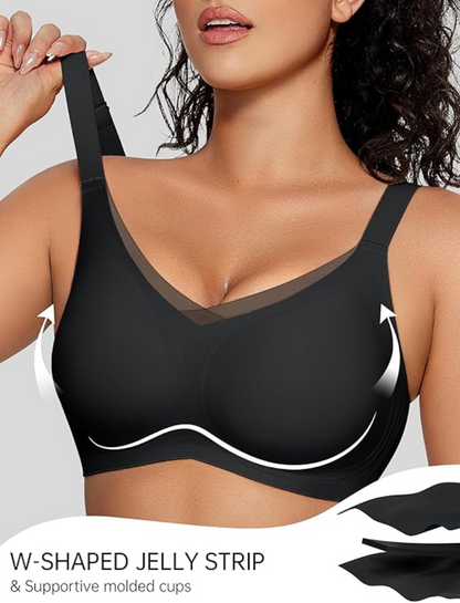 Wireless V Neck Crossover Mesh Bra