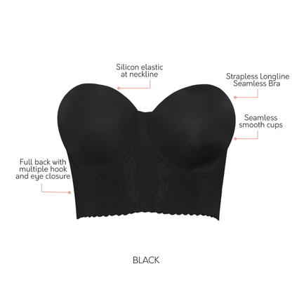Full Bust and Full Figure Strapless Longline Bra