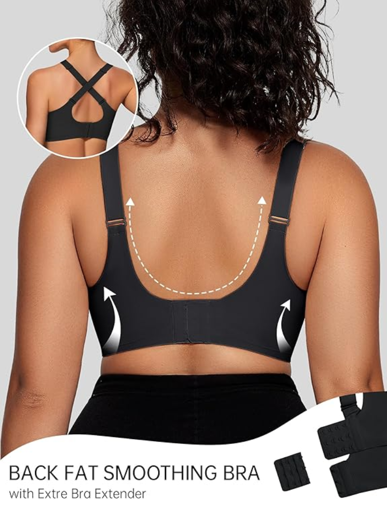 Wireless V Neck Crossover Mesh Bra